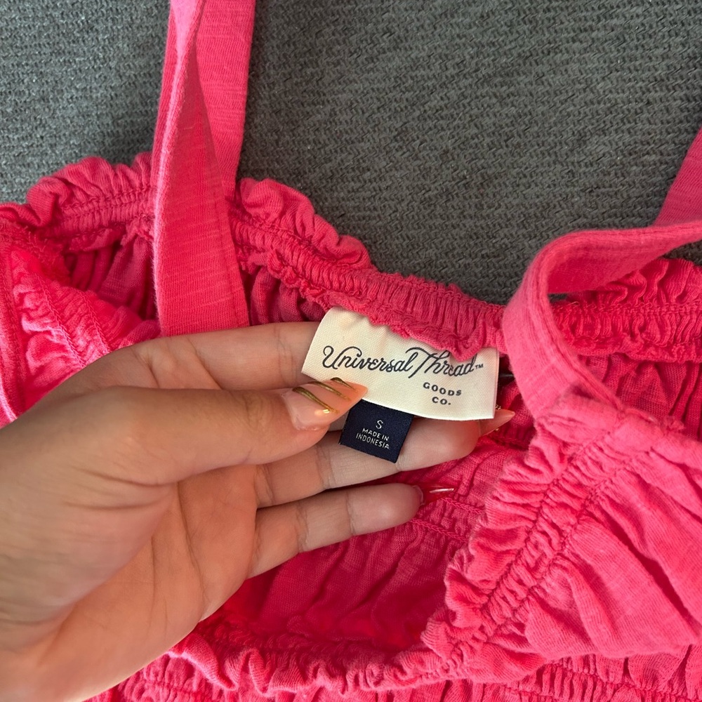 Universal Thread Coral Ruffled Tank Top - Picture 2 of 3